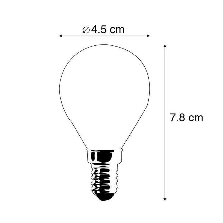 Set 4 E14 zatemnljivih LED žarnic P45 prozorna 3W 250lm 2700K