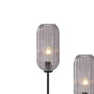 Lampadaire-Art-Déco-noir-avec-verre-fumé-2-lumières---Rid