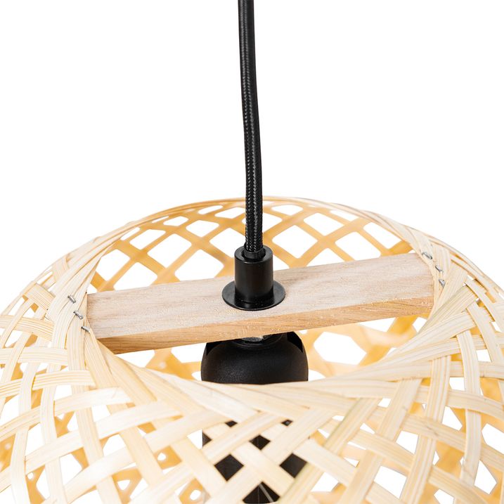 Oriental Pendant Light Black with Bamboo - Rayan