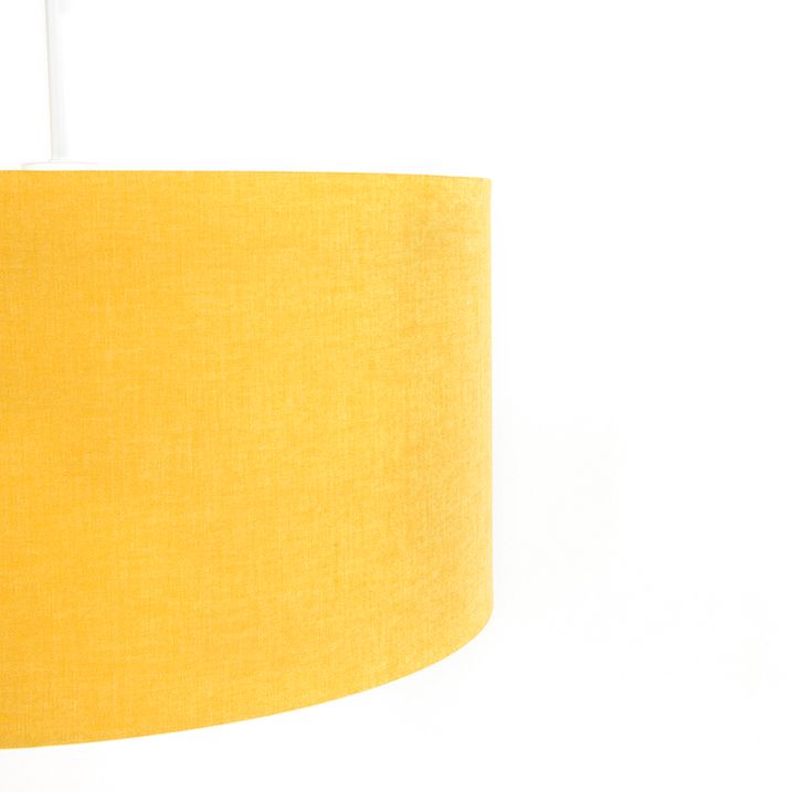 Závěsné svítidlo bílé se žlutým stínítkem 50 cm - Combi 1