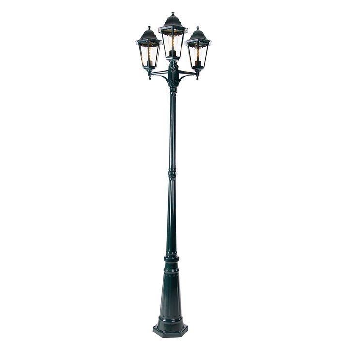 Lanterna de exterior rústica verde escura 3 luzes IP44 - New Orleans