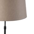 Stolná-lampa-čierna-s-tienidlom-z-ľanu-taupe-35-cm-nastaviteľná---Parte