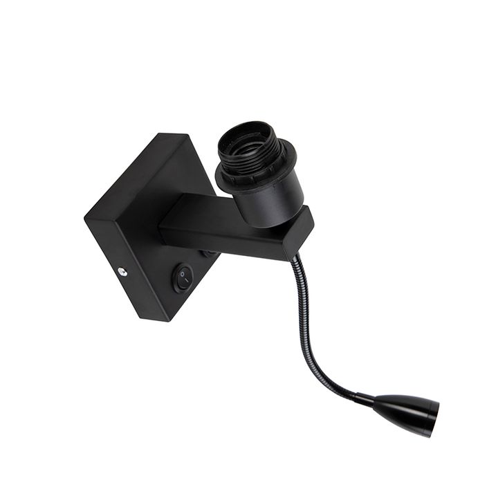 Moderne wandlamp zwart met flexarm - Brescia Combi