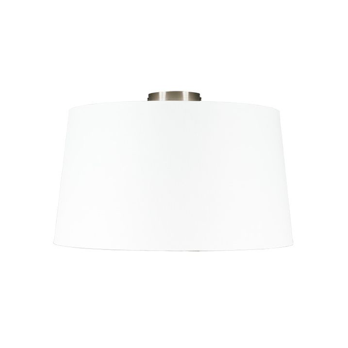 Moderna stropna lampa čelična sa bijelim sjenilom 45 cm - Combi