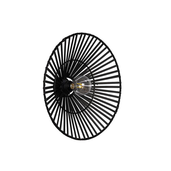 Oriental wall lamp black bamboo round - Pua