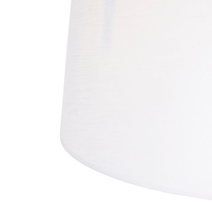 Hanglamp zwart met linnen kappen wit 35 cm 2-lichts - Blitz