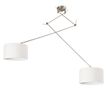 Tērauda-piekaramā-lampa-ar-abažūru-35-cm-balta-regulējama-2-gaismas---Blitz
