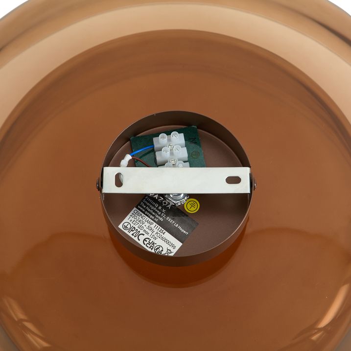 Bloom Retro Ceiling Lamp with Double Amber Glass in Brown
