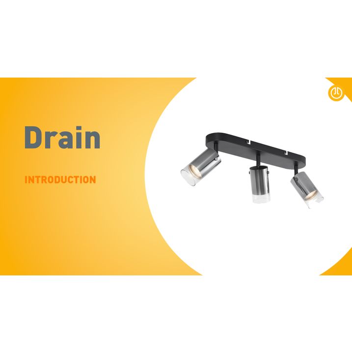 Moderner Deckenstrahler Gunmetal 3-flammig drehbar und verstellbar - Drain