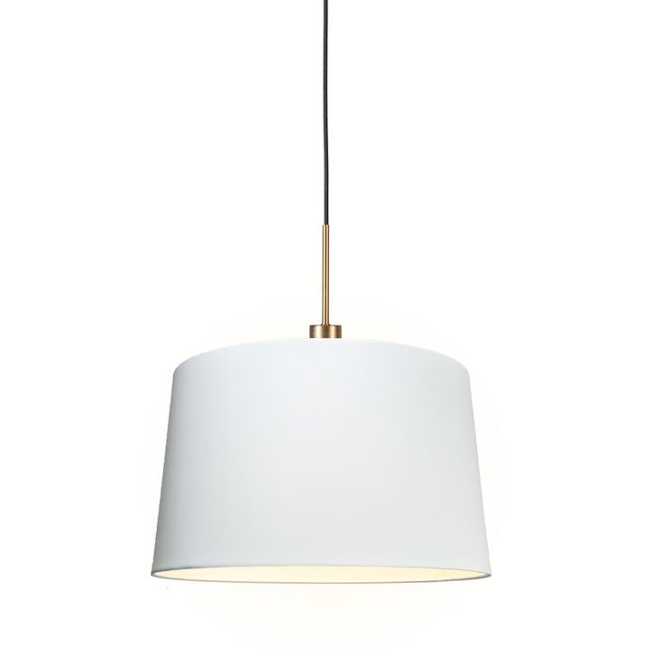 Suspension moderne en bronze avec abat-jour 45 cm blanc - Combi 1