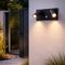 Lampada da parete per esterni nera con LED 2 luci sensore di movimento - Simon