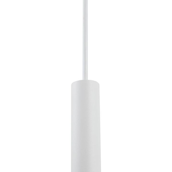Modern Track Lighting System with 6 White Pendant Lights 1-Phase - Slimline Keno