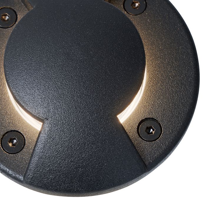 6 modernių įleidžiamų į žemę šviestuvų rinkinys juodas GU10 50 mm 2 šviesų efektas IP65 - Cellar