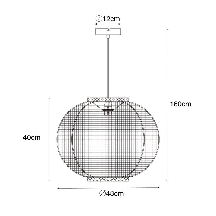 Smart pendellampe naturstoff 48 cm inkl. Wifi G95 - Rob