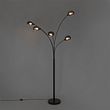 Dizajnová-stojaca-lampa-čierna-s-dymovým-sklom-5-svetlo---Sixties-Marmo