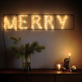 Božićna zidna lampa crna MERRY uklj. LED sa tajmerom IP44 - Yoro