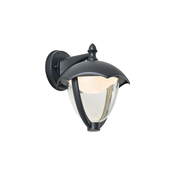 Smarte Aussenwandleuchte schwarz mit Klarglas inkl. LED IP54 - Classica