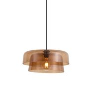 Lámpara-colgante-retro-marrón-con-doble-cristal-ámbar---Bloom