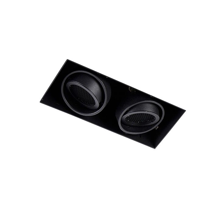 Set od 6 ugradnih reflektora crni podesivi bez okvira 2-svjetla - Oneon Honey