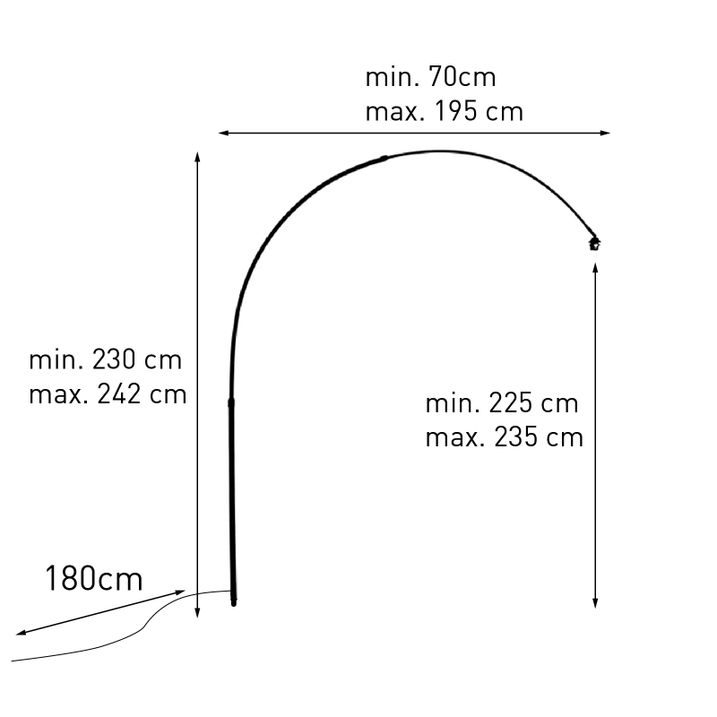Arc Noir Sans Base pour Lampadaire Arc XXL