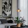 Art Deco hanglamp zwart met amber glas - Bizle