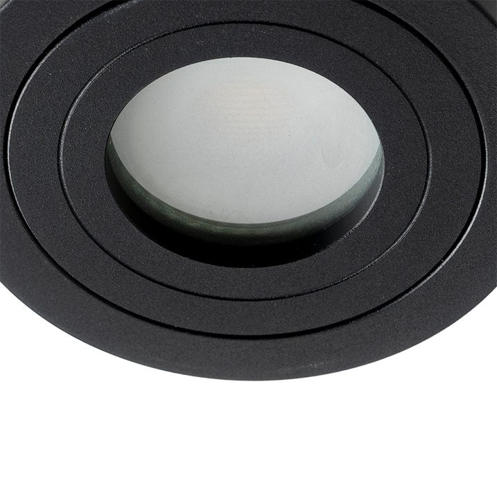 Sodoben okrogel stropni reflektor črn IP44 - Capa