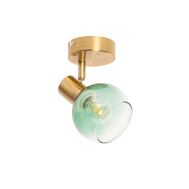 Art Deco Spotlight Gold with Green Glass - Vidro