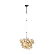 Lampada-a-sospensione-intelligente-nera-con-vetro-ambrato-incl.-8-WiFi-G9---Uvas