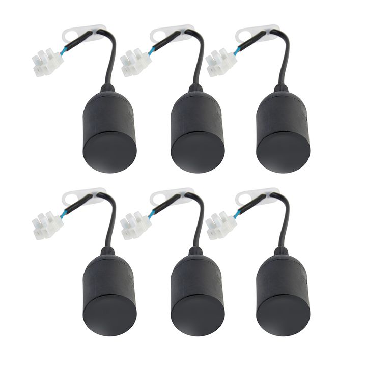 Moving Set of 6 Black Light Fittings Incl. A60 Light Bulbs - Move