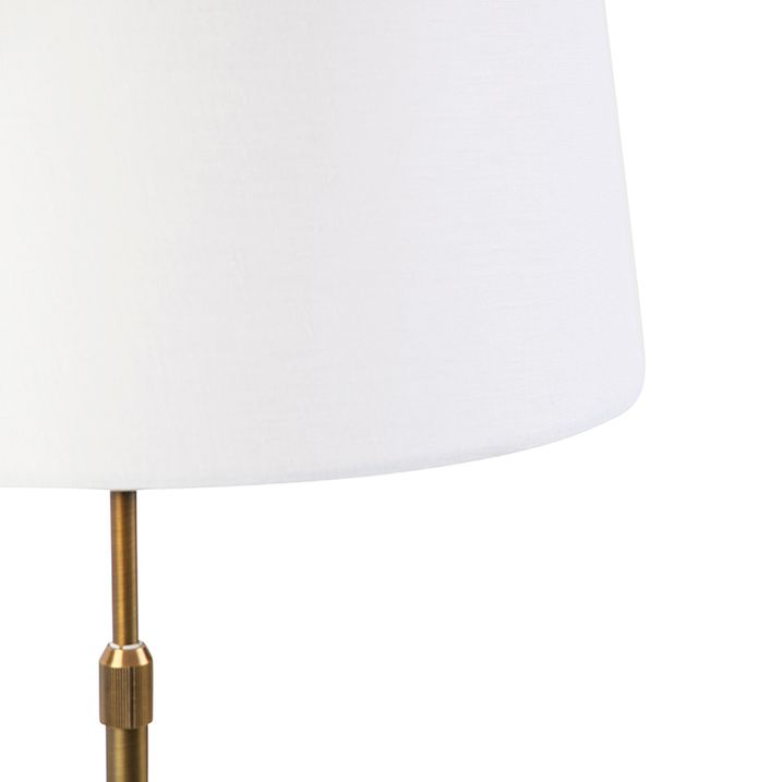 Stolná lampa bronzová s tienidlom z ľanu biela 35 cm - Parte