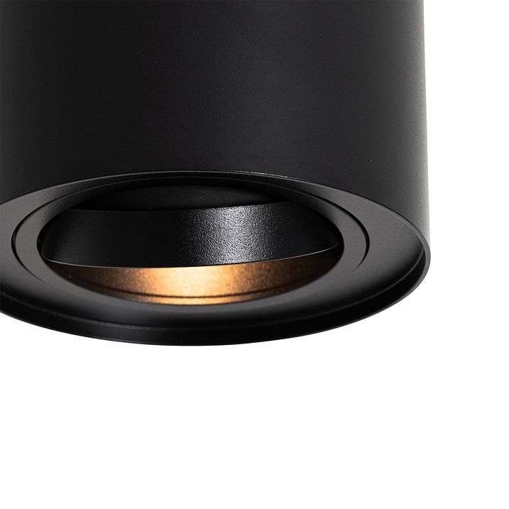 Set of 4 Modern Ceiling Spotlights Black Adjustable AR70 - Rondoo Up