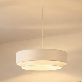 Modern Pendant Lamp White 50cm 3-Light - Drum Duo