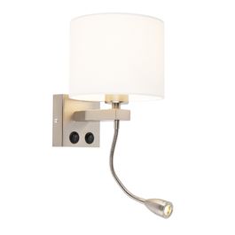 Lampa de perete moderna din otel cu abajur alb - Brescia