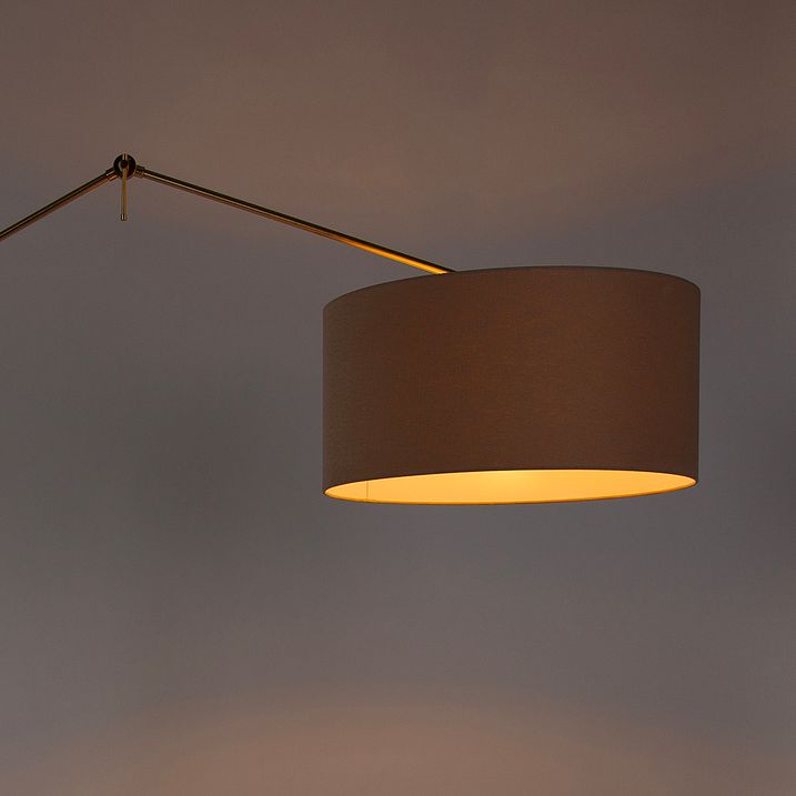 Stojaca lampa zlatá so svetlohnedým tienidlom 50 cm nastaviteľná - Editor