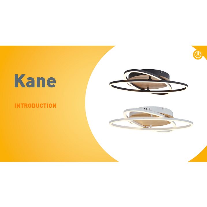 Lampa sufitowa czarna z drewnem orzechowym z LED z 3-stopniową regulacją jasności 2-źródła światła - Kane