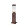 Lampa zewnętrzna rdzawobrązowa z przezroczystym szkłem 45 cm IP44 z gniazdem i czujnikiem ruchu - Malios