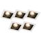 Set med 5 infällda spotlights vita med svart - Carree