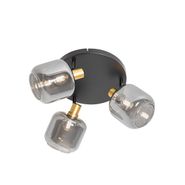 Foco-de-teto-preto-com-dourado-e-vidro-fumê-3-luzes---Zuzanna