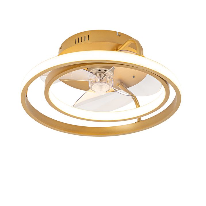 Ventilatore da soffitto oro 46,5 cm con LED e telecomando - Kees