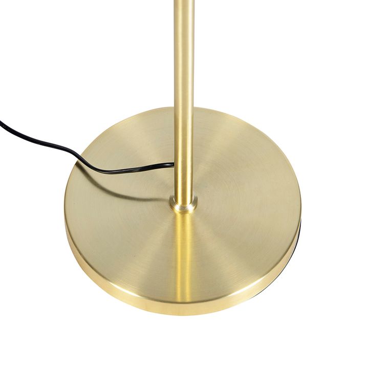 Lampadaire or/laiton avec abat-jour en velours noir 40/40 cm - Parte