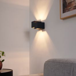 Moderne wandlamp zwart 2-lichts - Transfer Double