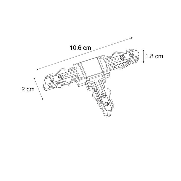 Conector em T branco monofásico - Slimline