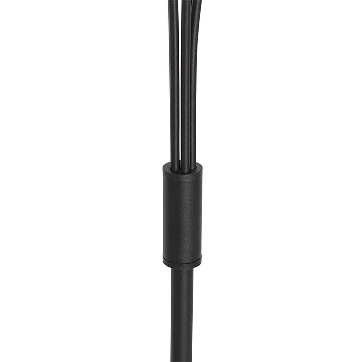 Moderná stojaca lampa čierna s opálovým sklom 5-svetlo - Atény