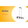 Smart-Pendant-Lamp-Black-with-Wood-and-Smoke-Glass-4-Lights-Incl.-WiFi-A60---Aleks