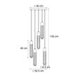 Suspension-design-chromée-avec-verre-nervuré-5-lumières---Walcott
