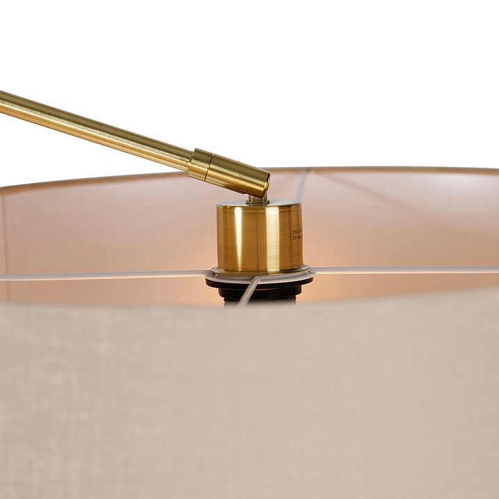 Stojaca lampa zlatá so svetlohnedým tienidlom 50 cm nastaviteľná - Editor