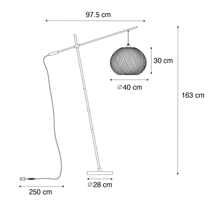 Oosterse buiten vloerlamp bamboe IP44 - Rafael
