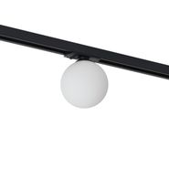 Lámpara-de-techo-moderna-negra-con-cristal-blanco-para-sistema-de-riel-monofásico---Iconic-Perle