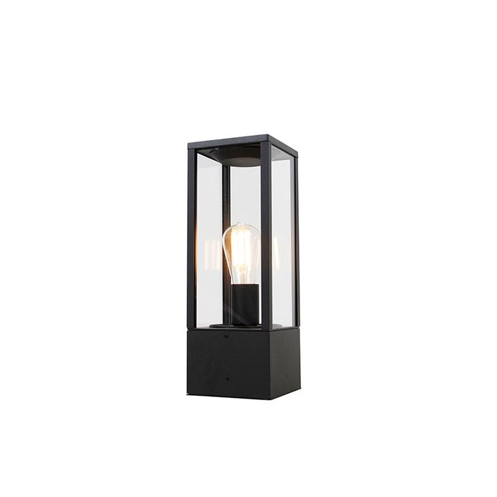Stående utendørslampe sort 40 cm med jordspyd og kabelgjennomføring - Charlois