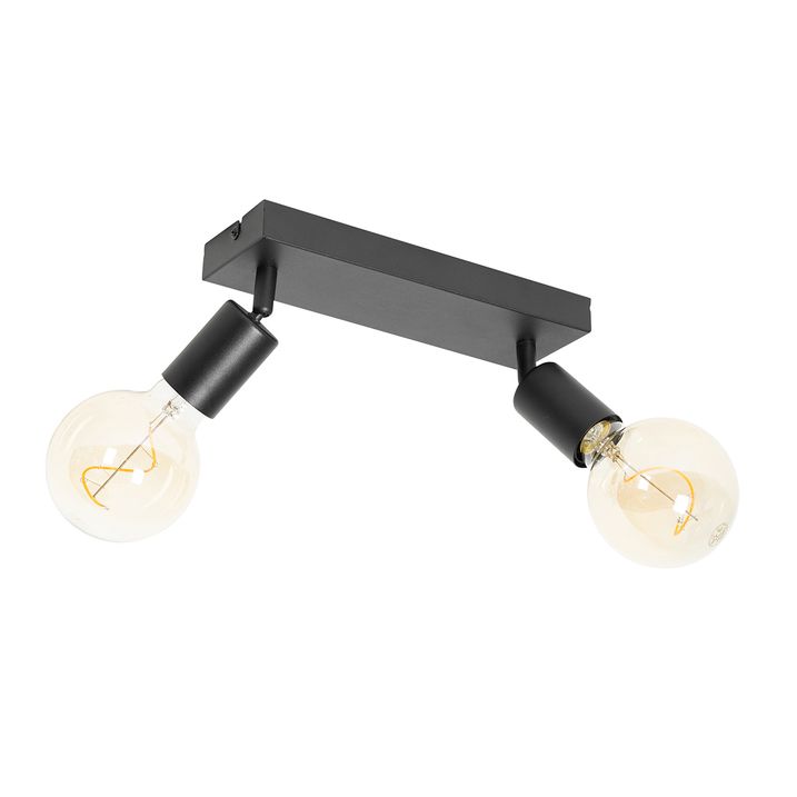 Faretto moderno nero rettangolare 2 luci - Facil